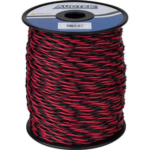 Main product image for Audtek TSW-R500 500 ft. 16 AWG Stranded OFC Twisted Speaker Hookup Wire Red/Black 101-262